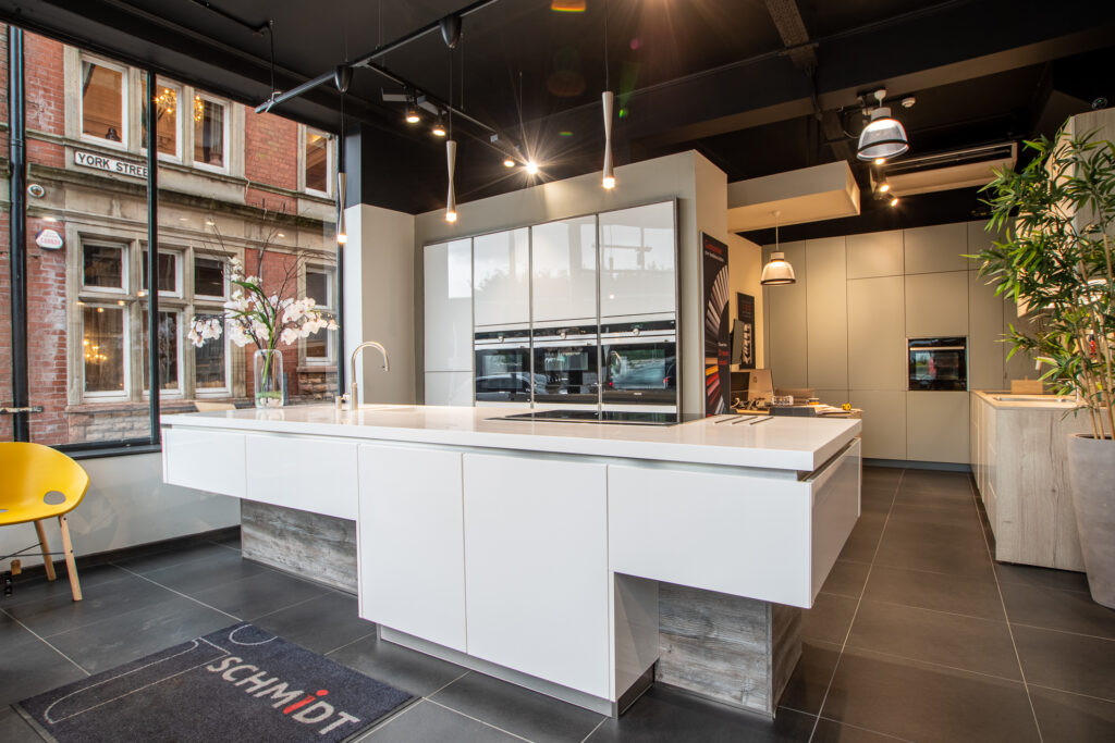 white modern kitchen island