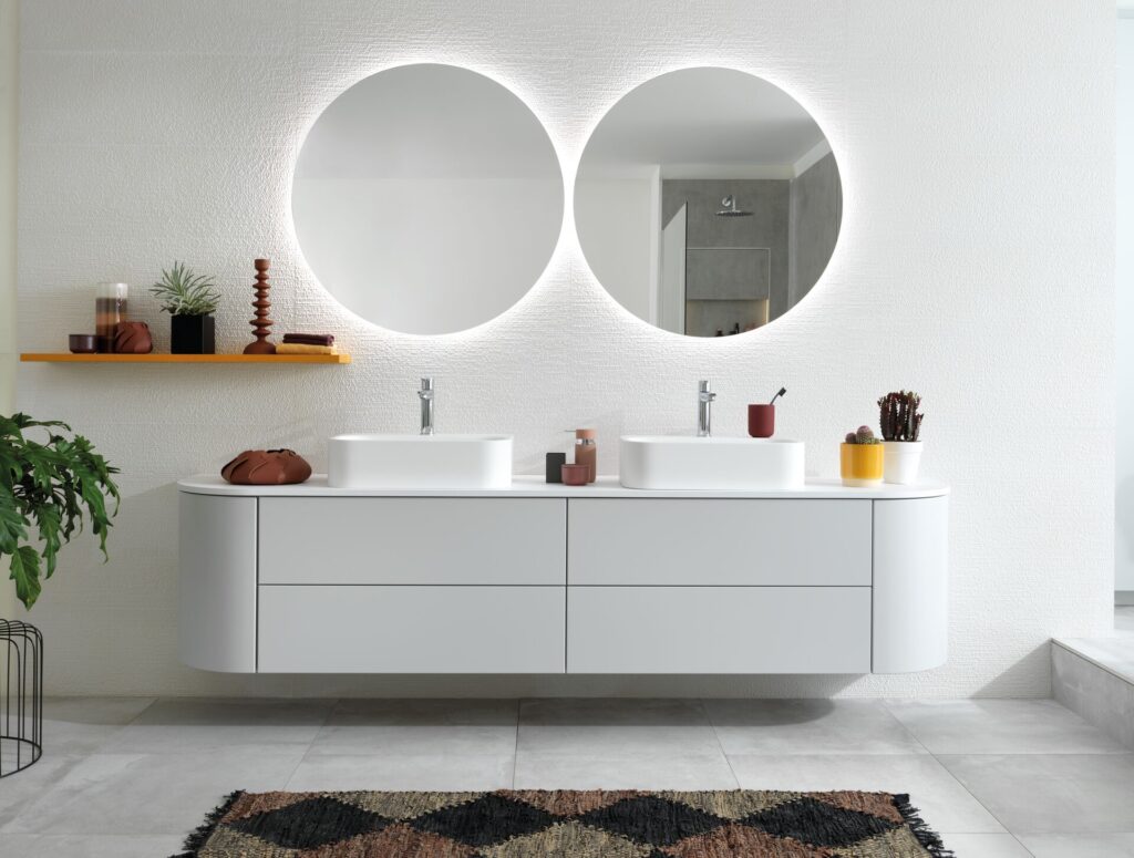 Schmidt bathroom curved handbasinunit white